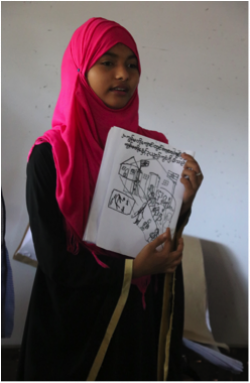 Rohingya parents and teachers participate in the story-writing workshop in Balukhali refugee camp on June 28, 2018