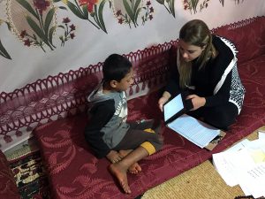 Lebanese student participates in an assessment