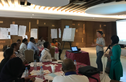 Plan International co-facilitator Kitty Williams leads a session during the Cox’s Bazar Capacity Development Workshop