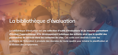 Page Bibliothèque des évaluations