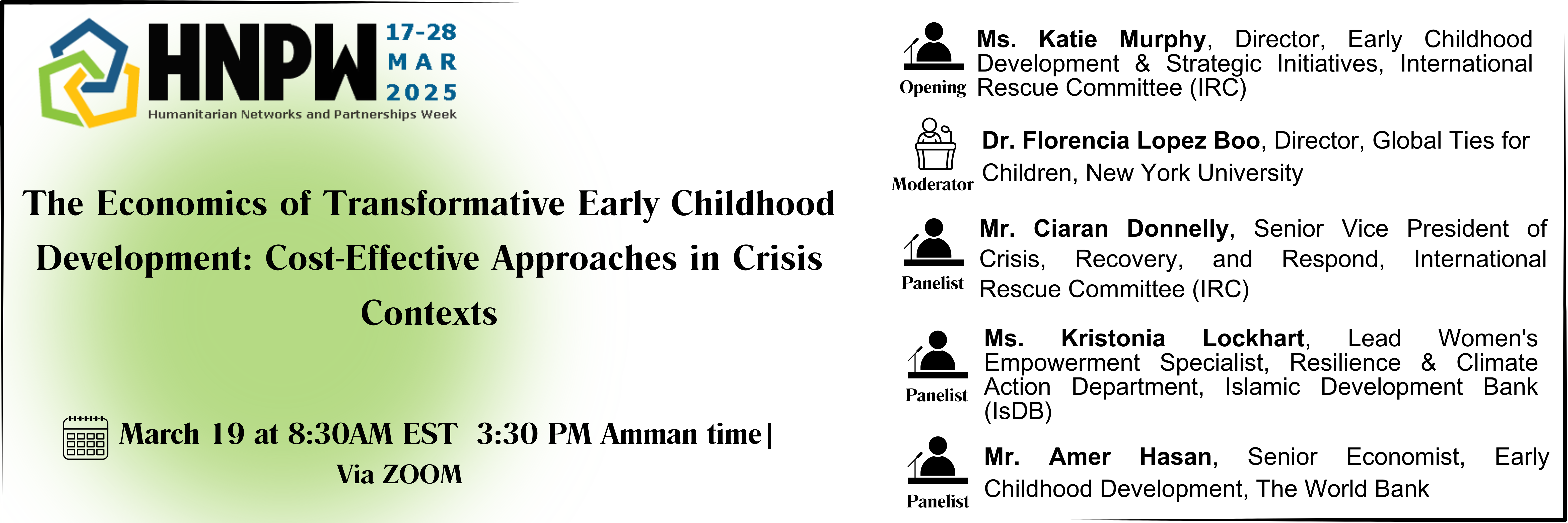 Flyer for The Economics of Transformative Early Childhood Development: Cost-Effective Approaches in Crisis Contexts