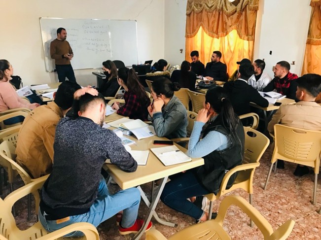 Photo 1: GEL learners in a learning centre in Sinjar, Iraq