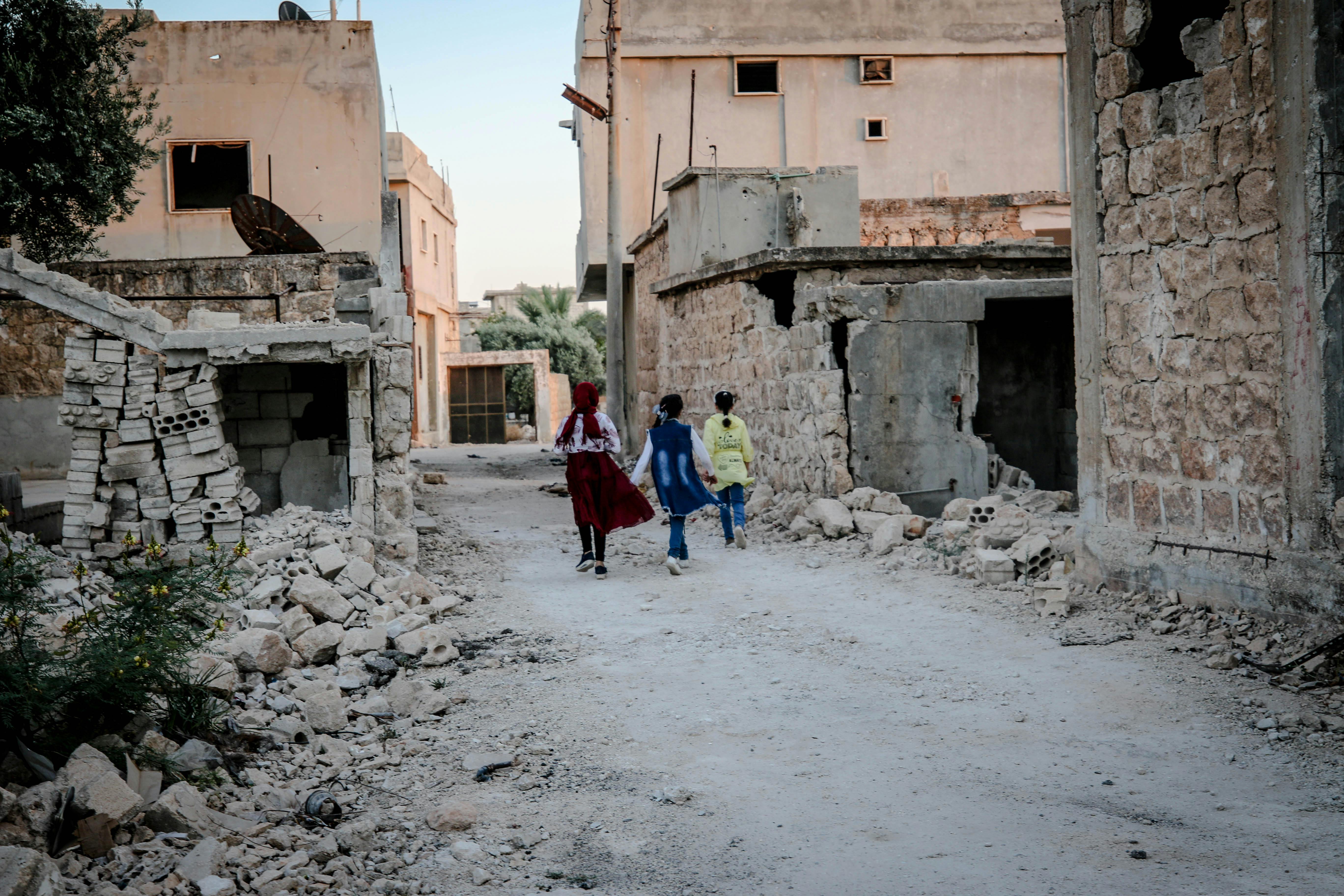 Children walking to school