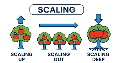 Figure1: Three types of scaling. Figure by project team member Dr. Saraswati Dawadi based on Moore et al. (2015)&nbsp;