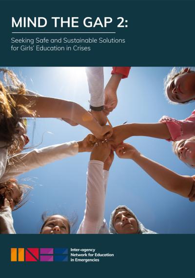 Mind the Gap 2 cover, girls putting their hands together for a game, blue sky background